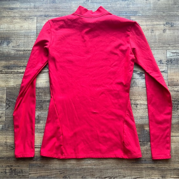 Under Armour Youth Coldgear Fitted Long Sleeve Red Mock Neck Poly Shirt Size Md - Picture 7 of 7